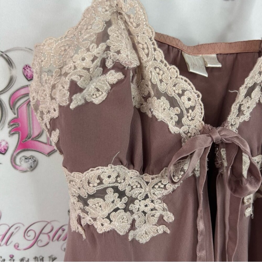 Nk Imode Dress Lacie Lace Trimmed Brown Chemise Pink Blush Pink — image 5 of 8